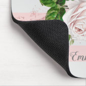 Tapis De Souris Fleurs roses vintage rayées (Coin)
