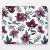 Tapis De Souris Fleurs Rouge Bourgogne (Devant)
