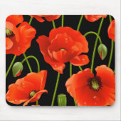 Tapis De Souris Fleurs rouges de pavot (Devant)