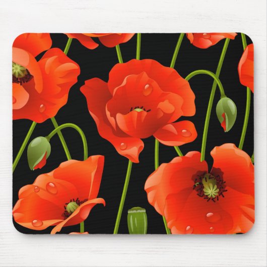 Tapis De Souris Fleurs rouges de pavot (Devant)