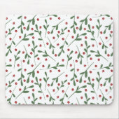Tapis De Souris Fleurs rouges, motif feuille vert (Devant)