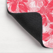 Tapis De Souris Fleurs rouges sur blanc. (Coin)