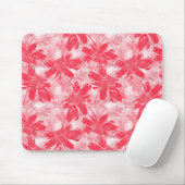 Tapis De Souris Fleurs rouges sur blanc. (Avec souris)