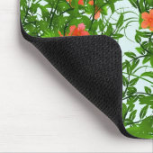 Tapis De Souris Fleurs rouges sur l'art vert (Coin)