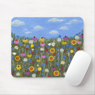 Tapis De Souris Fleurs sauvages avec marguerites