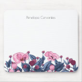 Tapis De Souris Fleurs sauvages chic et bleu foncé (Devant)