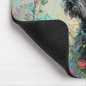 Tapis De Souris Fleurs sauvages colorés Schnauzer (Coin)