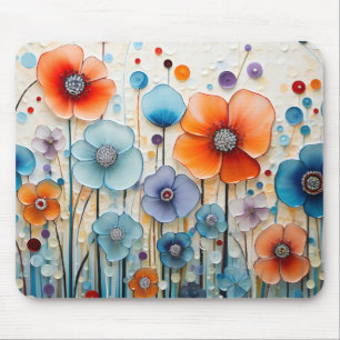 Tapis De Souris Fleurs sauvages de prairie en fleurs enchantés