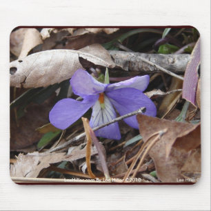 Tapis De Souris Fleurs sauvages oiseau-pied violet sources chaudes