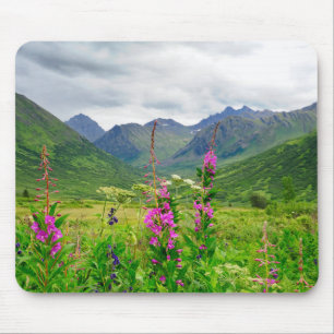 Tapis De Souris Fleurs sauvages Vallée d'Alaska