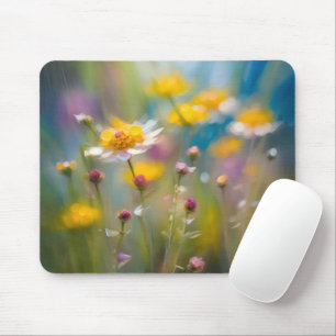 Tapis De Souris Fleurs sauvages Whimsical Dans Le Vent