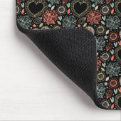 Tapis De Souris Fleurs sombres enchanter : Floral Motif sans coutu (Coin)
