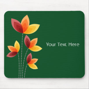 Tapis De Souris Fleurs stylisées - Vert foncé 02481c