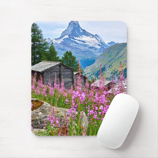 Tapis De Souris Fleurs | Summer Matterhorn Suisse (Avec souris)