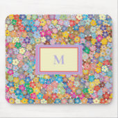 Tapis De Souris Fleurs sur mon Monogramme de bureau (Devant)