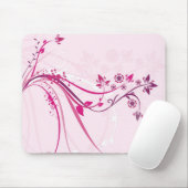 Tapis De Souris Fleurs sur rose - Mousepad (Avec souris)