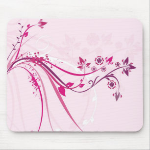 Tapis De Souris Fleurs sur rose - Mousepad