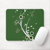 Tapis De Souris Fleurs sur vert - Mousepad (Avec souris)