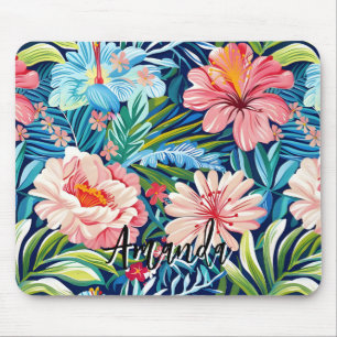 Tapis De Souris Fleurs tropicales d'été Motif floral joli