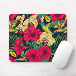 Tapis De Souris Fleurs tropicales et colibri - Botanica d'été