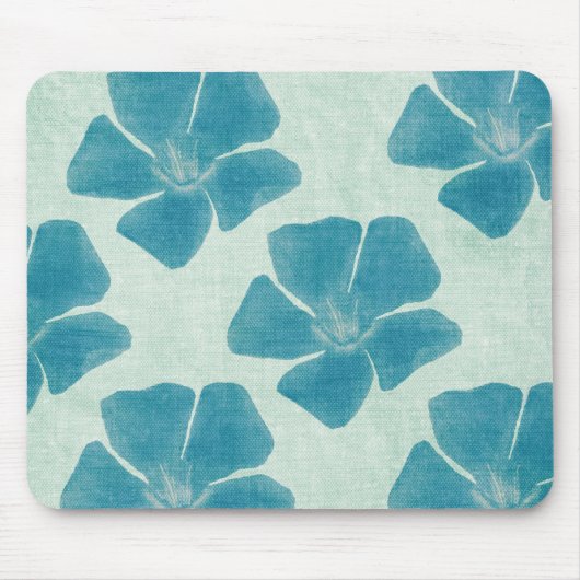 Tapis De Souris Fleurs turquoise Mousepad (Devant)