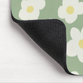 Tapis De Souris Fleurs vertes et blanches  (Coin)