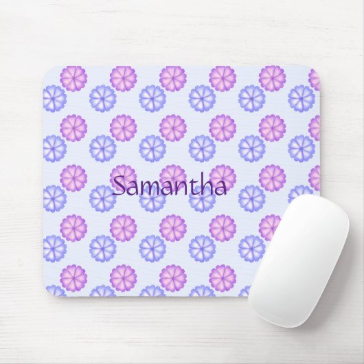 Tapis De Souris Fleurs Violettes Et Bleues (Avec souris)
