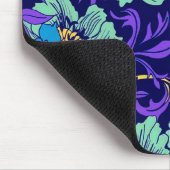 Tapis De Souris Fleurs violettes et bleues William Morris (Coin)