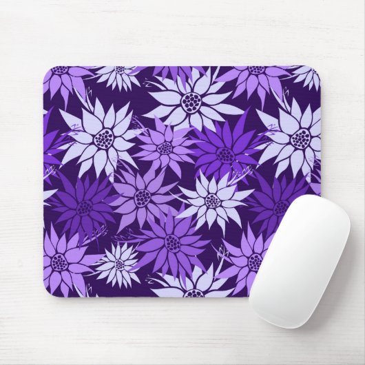 Tapis De Souris Fleurs violettes Mousepad (Avec souris)