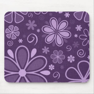 Tapis De Souris Fleurs violettes rétro Cool