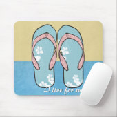 Tapis De Souris Flipflops à fleurs Mousepad (Avec souris)