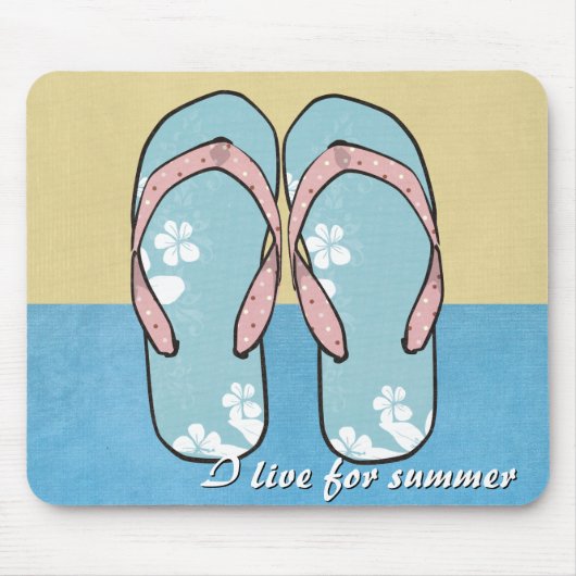 Tapis De Souris Flipflops à fleurs Mousepad (Devant)