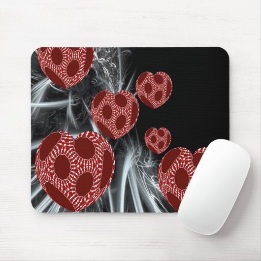 Tapis De Souris Floating Fantasy Fractal Art Hearts Mousepad (Avec souris)