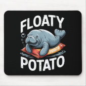 Tapis De Souris Floaty Tatoes Manatee Funny Sea Cow Ocean Animal L (Devant)