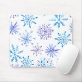 Tapis De Souris Flocons de neige simples pourtant élégants | (Avec souris)