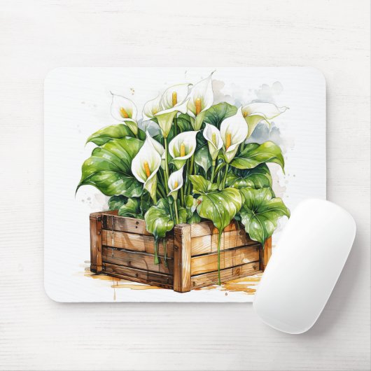 Tapis De Souris Floraison Plantée Calla Lily Fleurs (Avec souris)