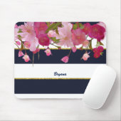 Tapis De Souris Floral avec Parties scintillant or Faux Glam chic (Avec souris)