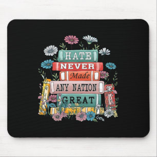 Tapis De Souris Floral Books Flower Anti Trump Democrat President