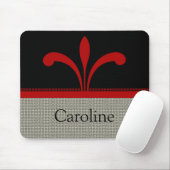 Tapis De Souris Floral Chic Mousepad, Rouge foncé (Avec souris)