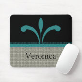 Tapis De Souris Floral Chic Mousepad, Turquoise (Avec souris)