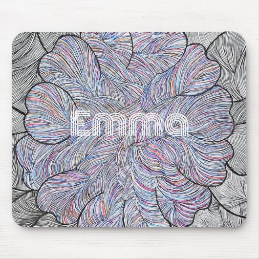 Tapis de souris floral complexe dessiné à la main (Devant)