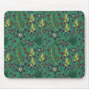 Tapis De Souris Floral continu fleurs motif vert arrière - plan