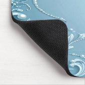 Tapis de souris floral décoratif bleu (Coin)