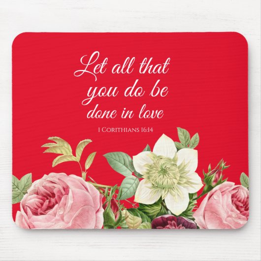 Tapis de souris floral élégant 1 Corinthiens 16: 1 (Devant)