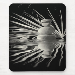 Tapis De Souris Floral et cailloux