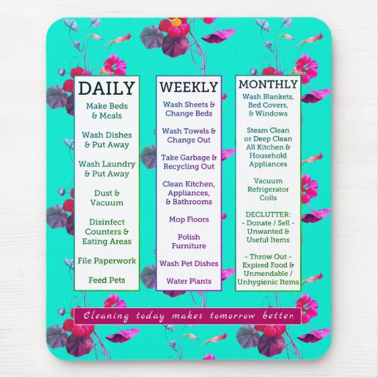 Tapis De Souris Floral féminin de programme et d'affirmation de (Devant)