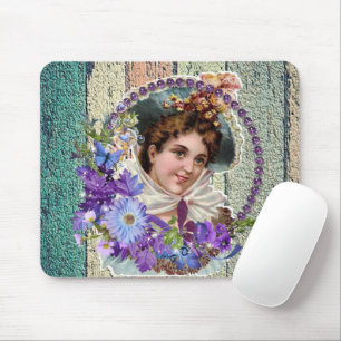 Tapis De Souris Floral Fleurs Vintage Lady Souris Pad!