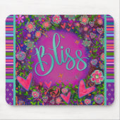 Tapis De Souris Floral Fun Bliss Moderne Stripe Inspirivée (Devant)