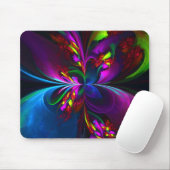 Tapis De Souris Floral moderne Art Abstrait Rouge Bleu Motif #15 (Avec souris)