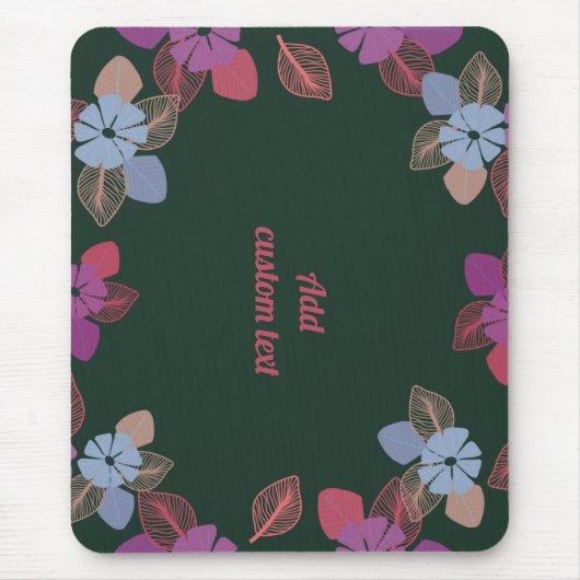 Tapis De Souris Floral personnalisé vert moderne (Devant)